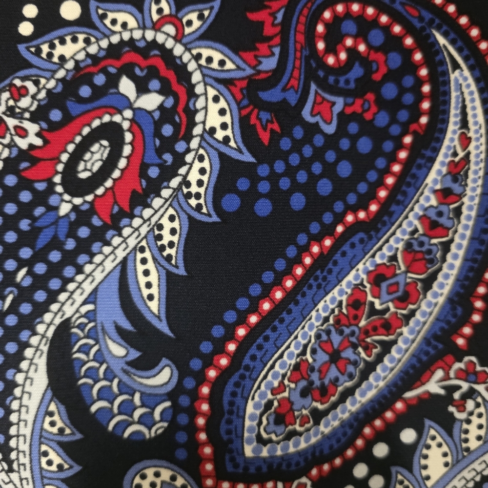 Tommy Hilfiger Sleeveless Blouse Red/Blue Paisley Print Stretch Women's Size XL - Picture 5 of 7